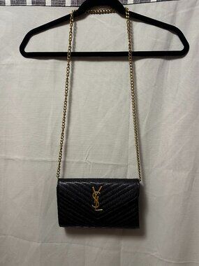 New Designer INSPIRED Crossbody Purse Chain Strap In Black